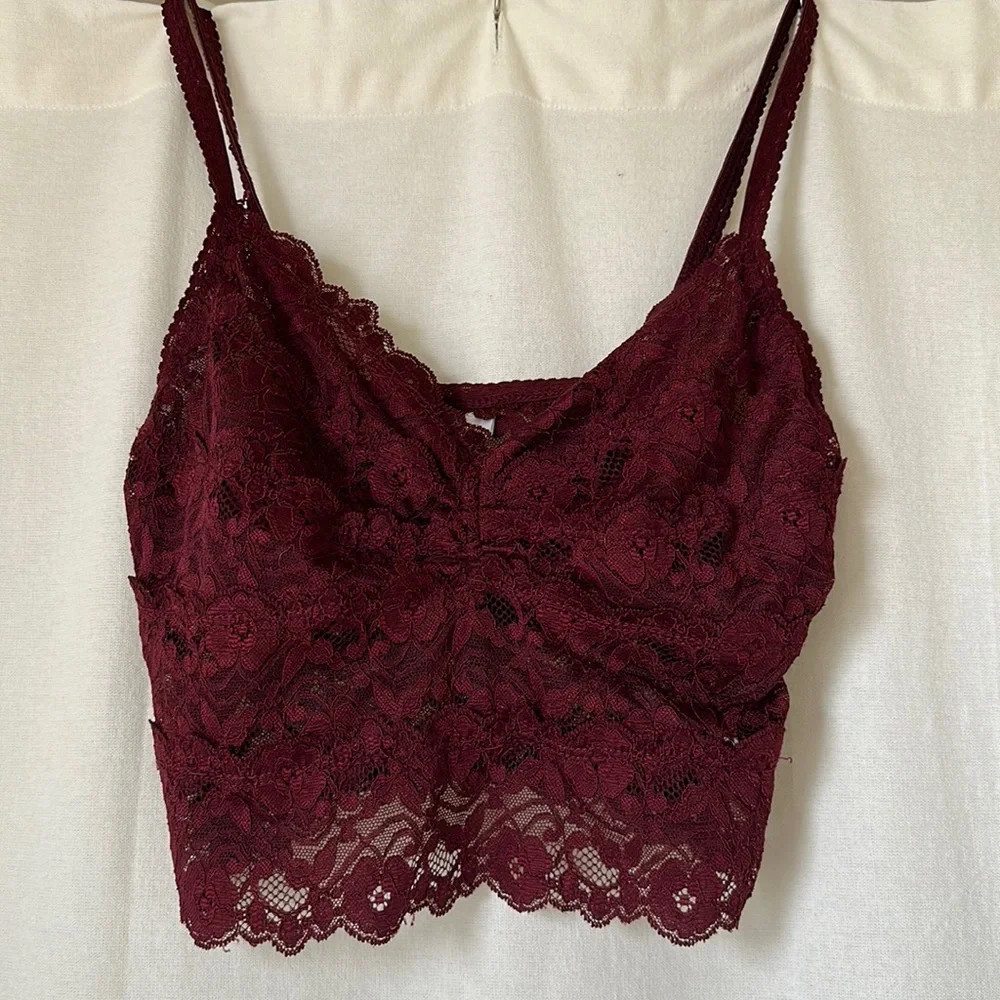 Wishlist Burgundy lace longline bralette. Size S - Picture 1 of 6